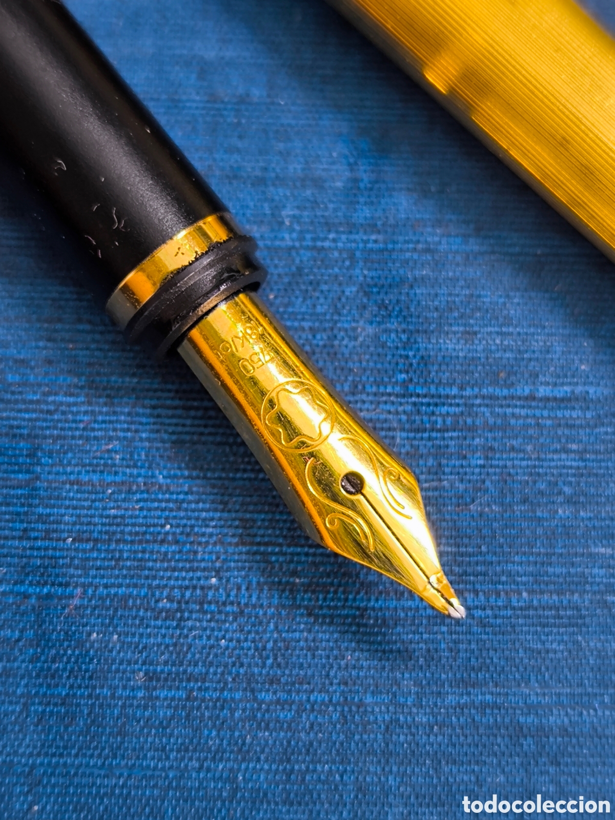 Plumas estilogr&aacute;ficas antiguas: Pluma Montblanc chapada en oro con punta de oro 18K - Foto 10