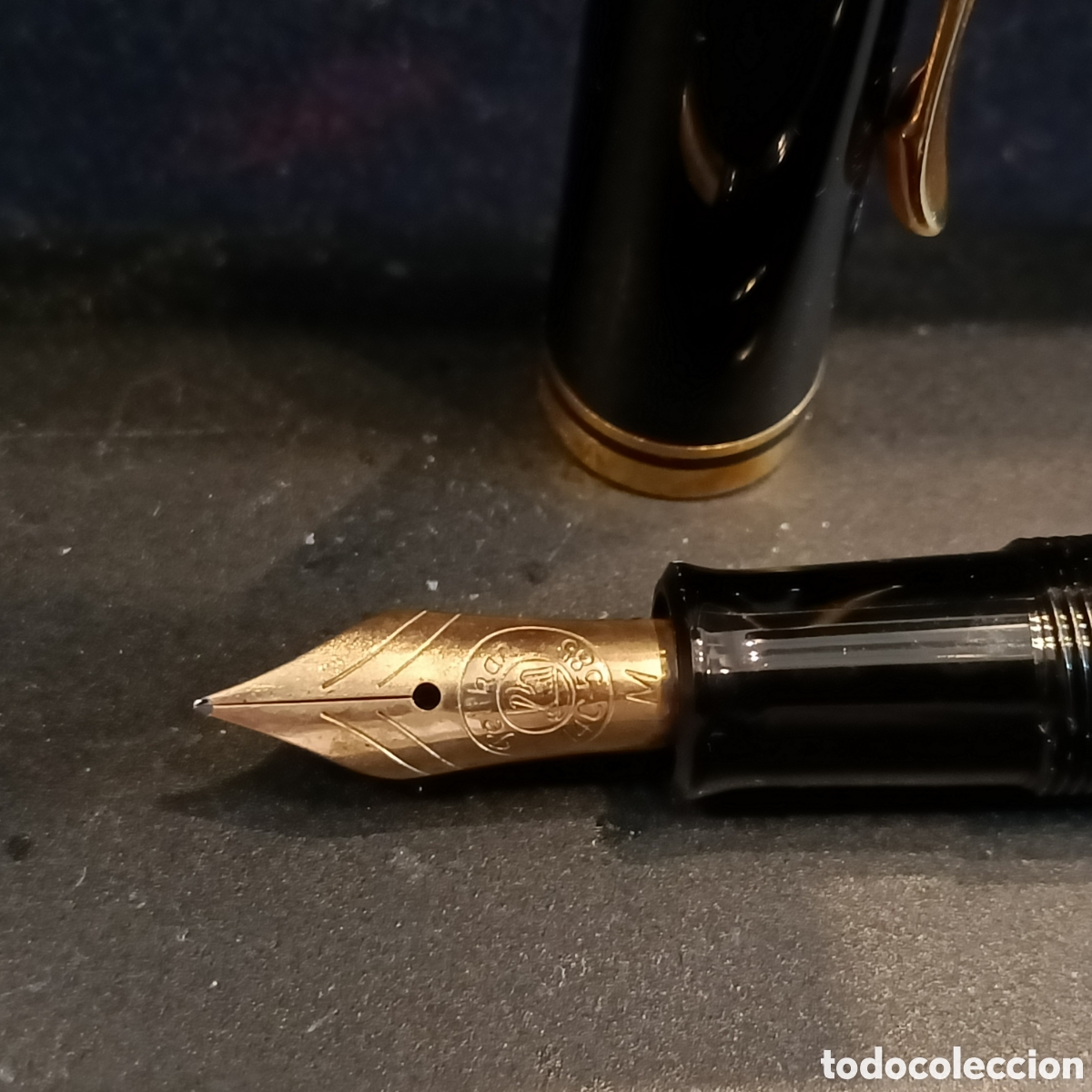 Plumas estilogr&aacute;ficas antiguas: Pluma Pelikan, plum&iacute;n de oro de 14 ct. - Foto 5