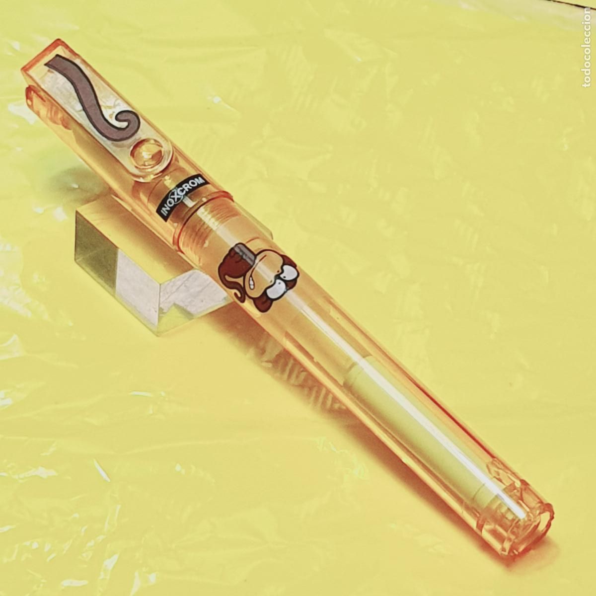 Plumas estilogr&aacute;ficas antiguas: PLUMA ESTILOGR&Aacute;FICA-INOXCROM NATURE.(MONO)-ESPA&Ntilde;A-AMARILLO TRANSLUCENT-NUEVA-DESCATALOGADA-