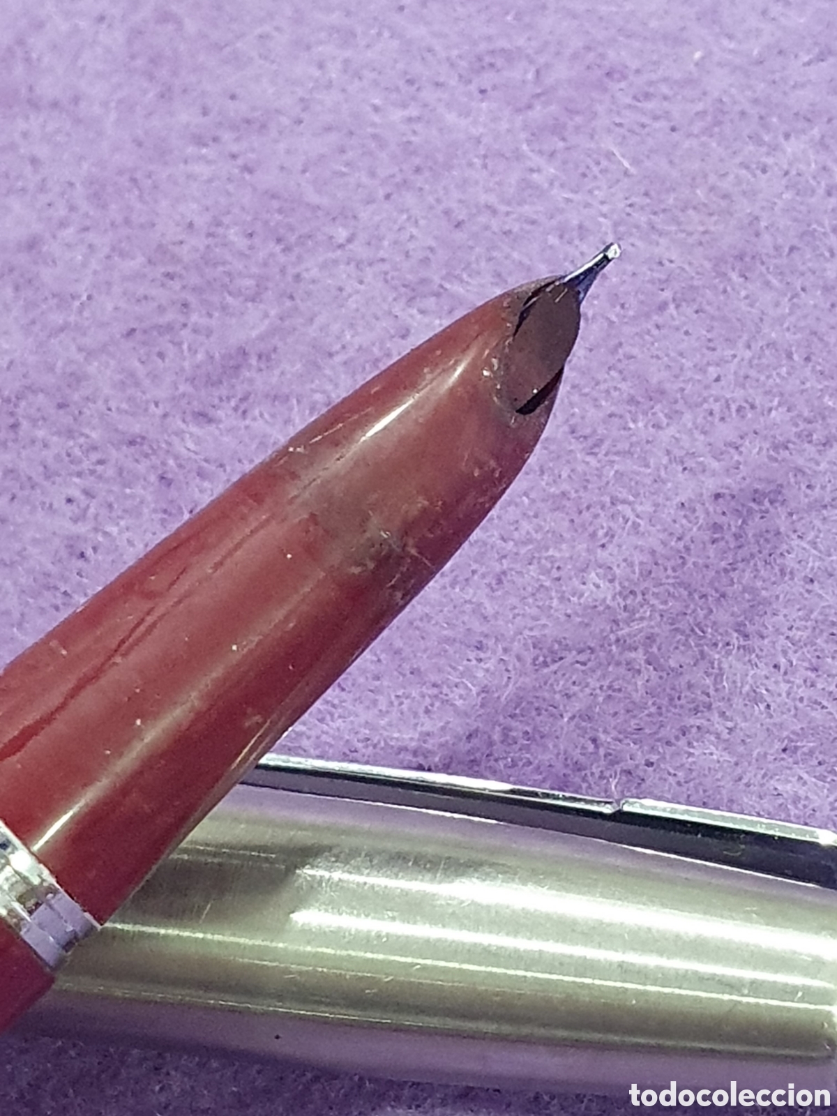 Plumas estilogr&aacute;ficas antiguas: Pluma Parker 21 Burdeos. (L57) - Foto 2