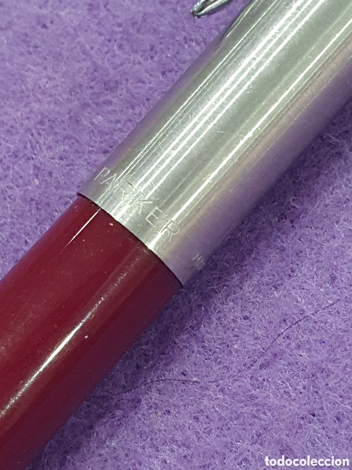 Plumas estilogr&aacute;ficas antiguas: Pluma Parker 21 Burdeos. (L57) - Foto 4