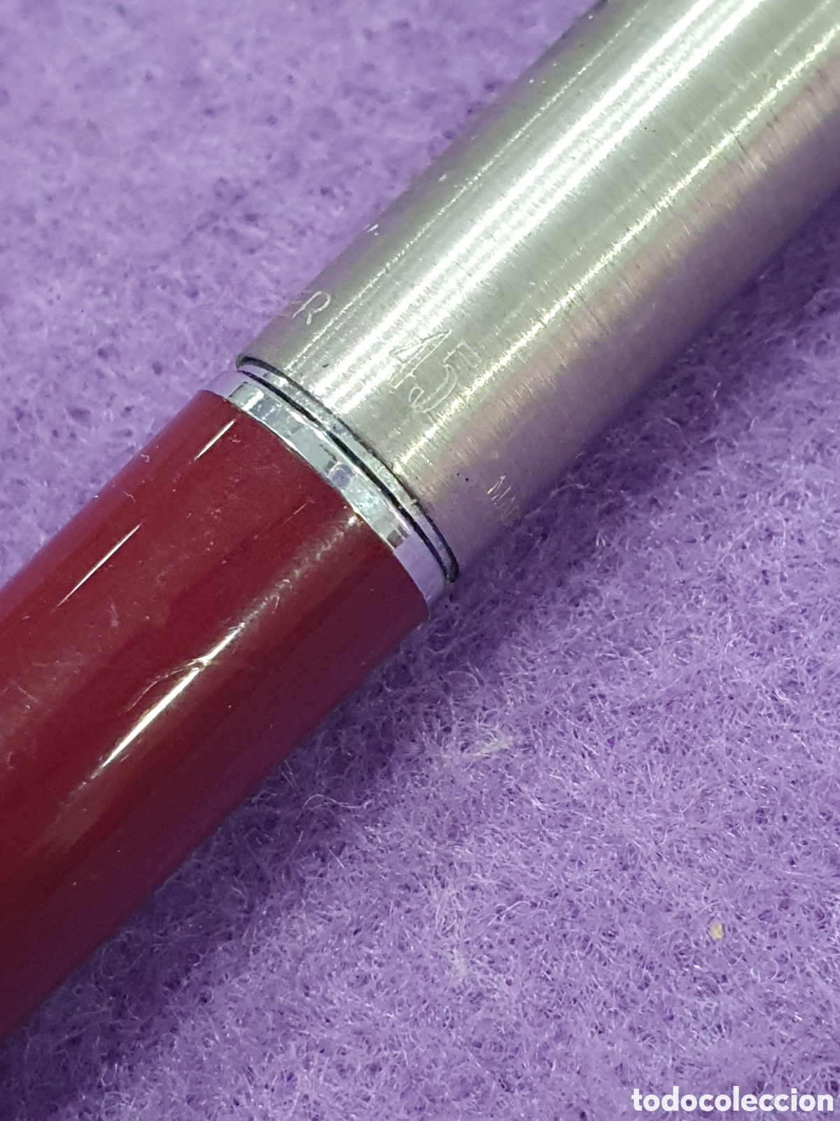 Plumas estilogr&aacute;ficas antiguas: Pluma Parker 45 Burdeos. (L57) - Foto 5