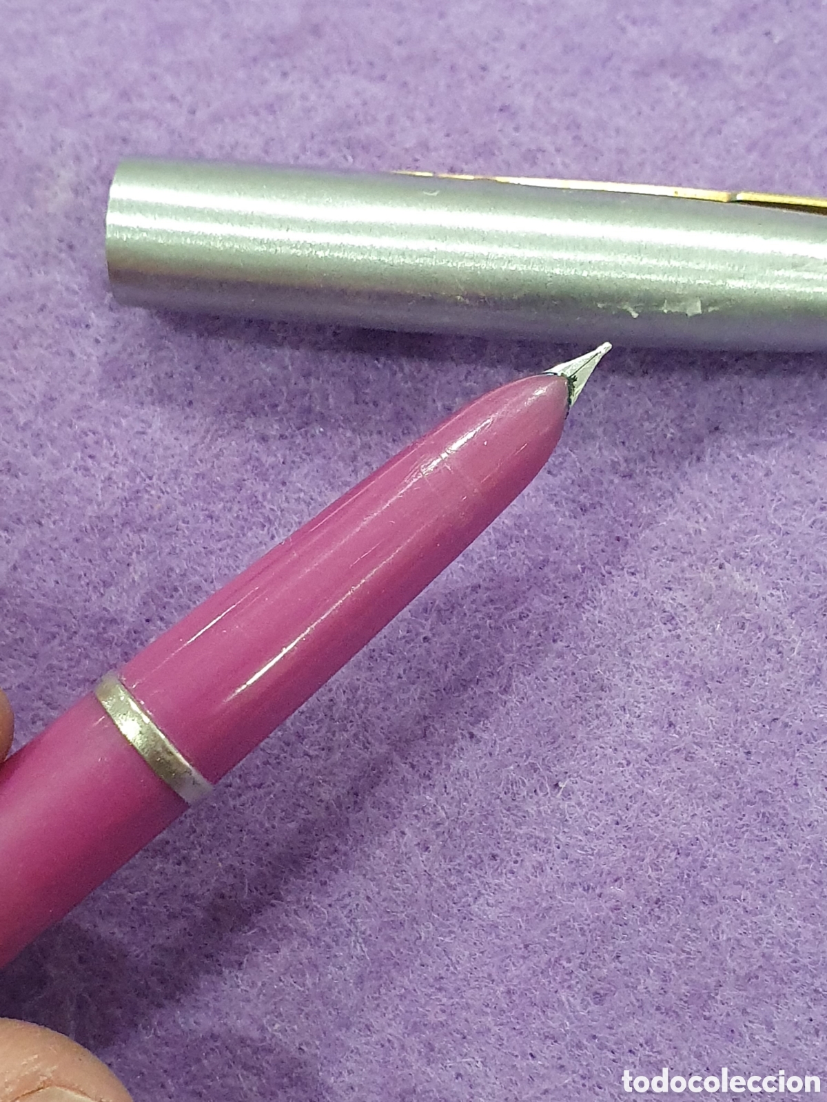 Plumas estilogr&aacute;ficas antiguas: Pluma vintage Rosa ICSA. (L57) - Foto 2