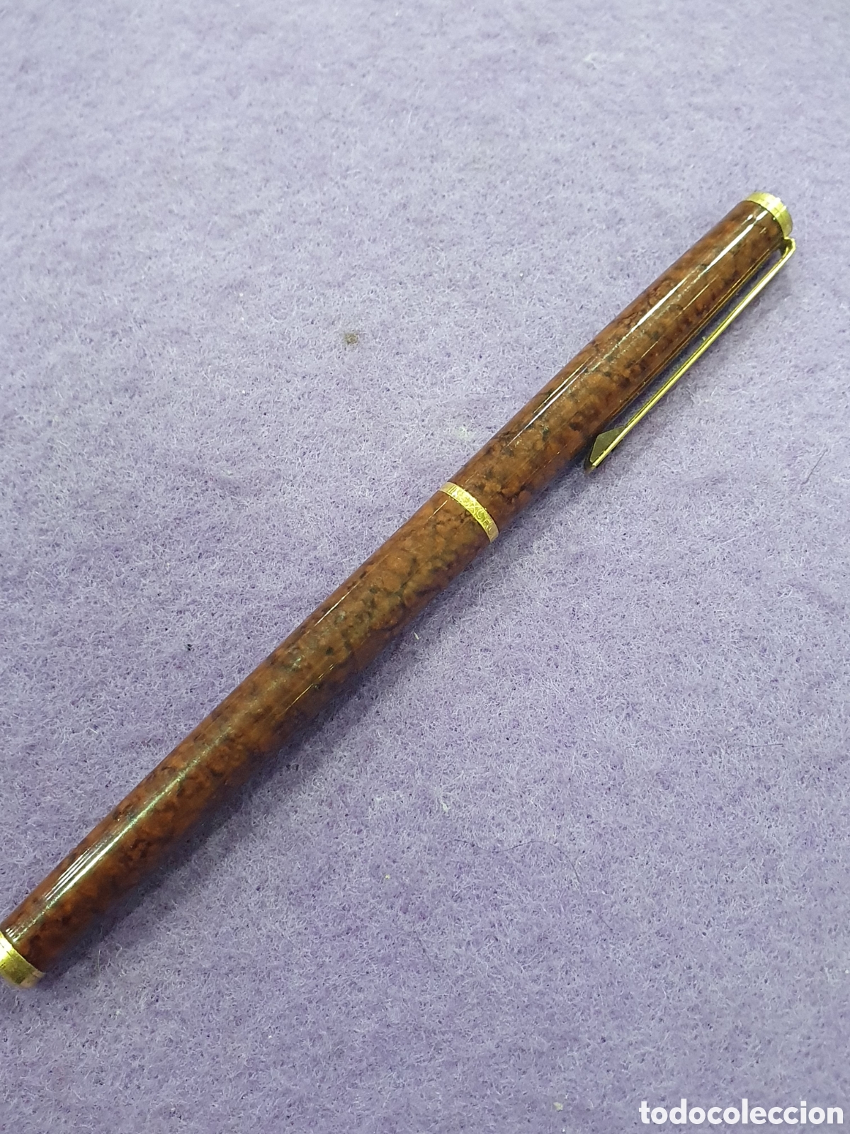 Penne stilografiche antiche: Estilografica Inoxcrom marr&oacute;n. (L57)