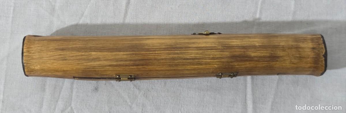 Plumas estilogr&aacute;ficas antiguas: Pluma de bambu con estuche y varias puntas - Foto 18