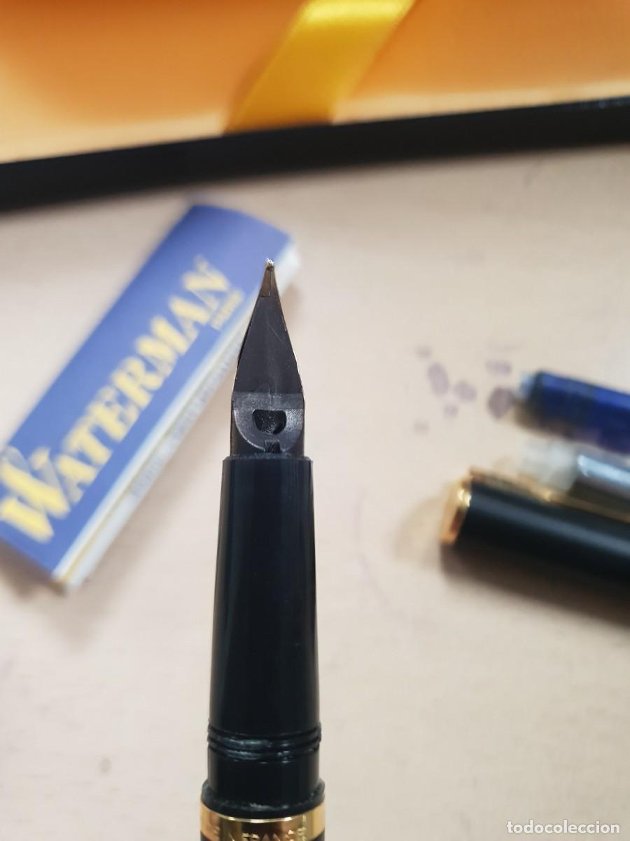 Plumas estilogr&aacute;ficas antiguas: Pluma waterman paris con estuche - Foto 4