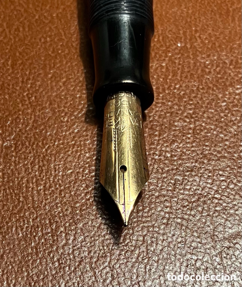 Plumas estilogr&aacute;ficas antiguas: Pluma Parker Vacumatic plum&iacute;n oro 14k - Foto 6
