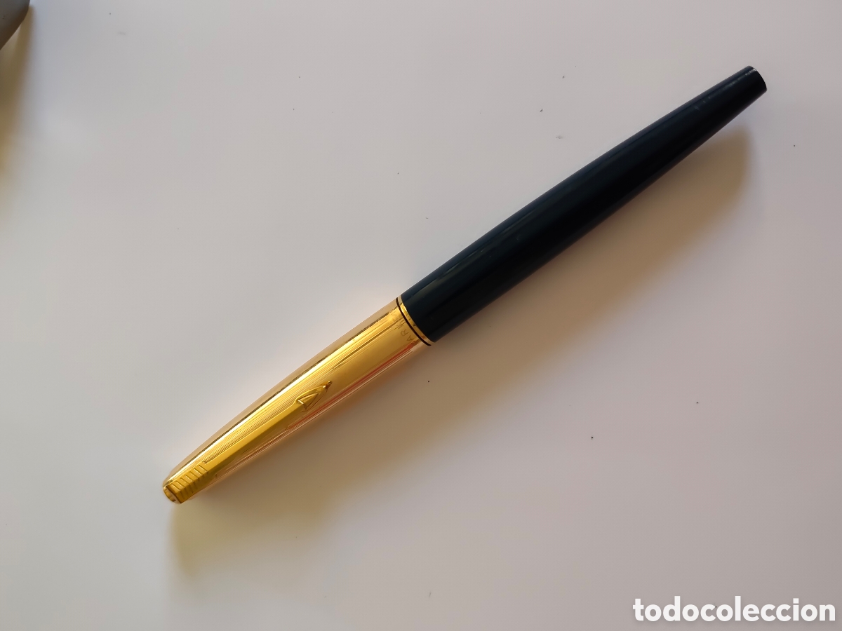 Plumas estilogr&aacute;ficas antiguas: Pluma estilografica Parker chapada. - Foto 7