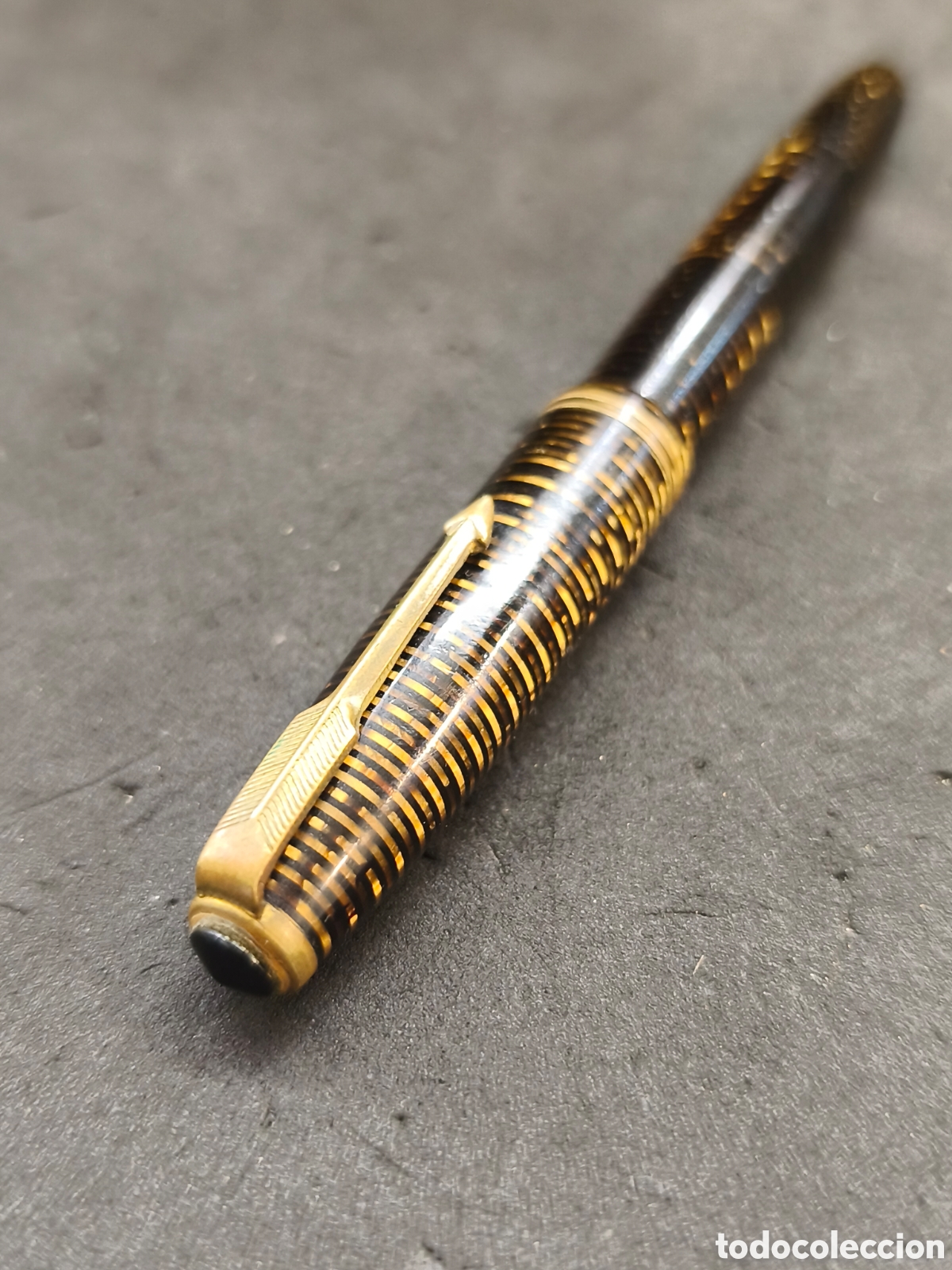 Plumas estilogr&aacute;ficas antiguas: Pluma Parker Vacumatic, plum&iacute;n oro 14k - Foto 2