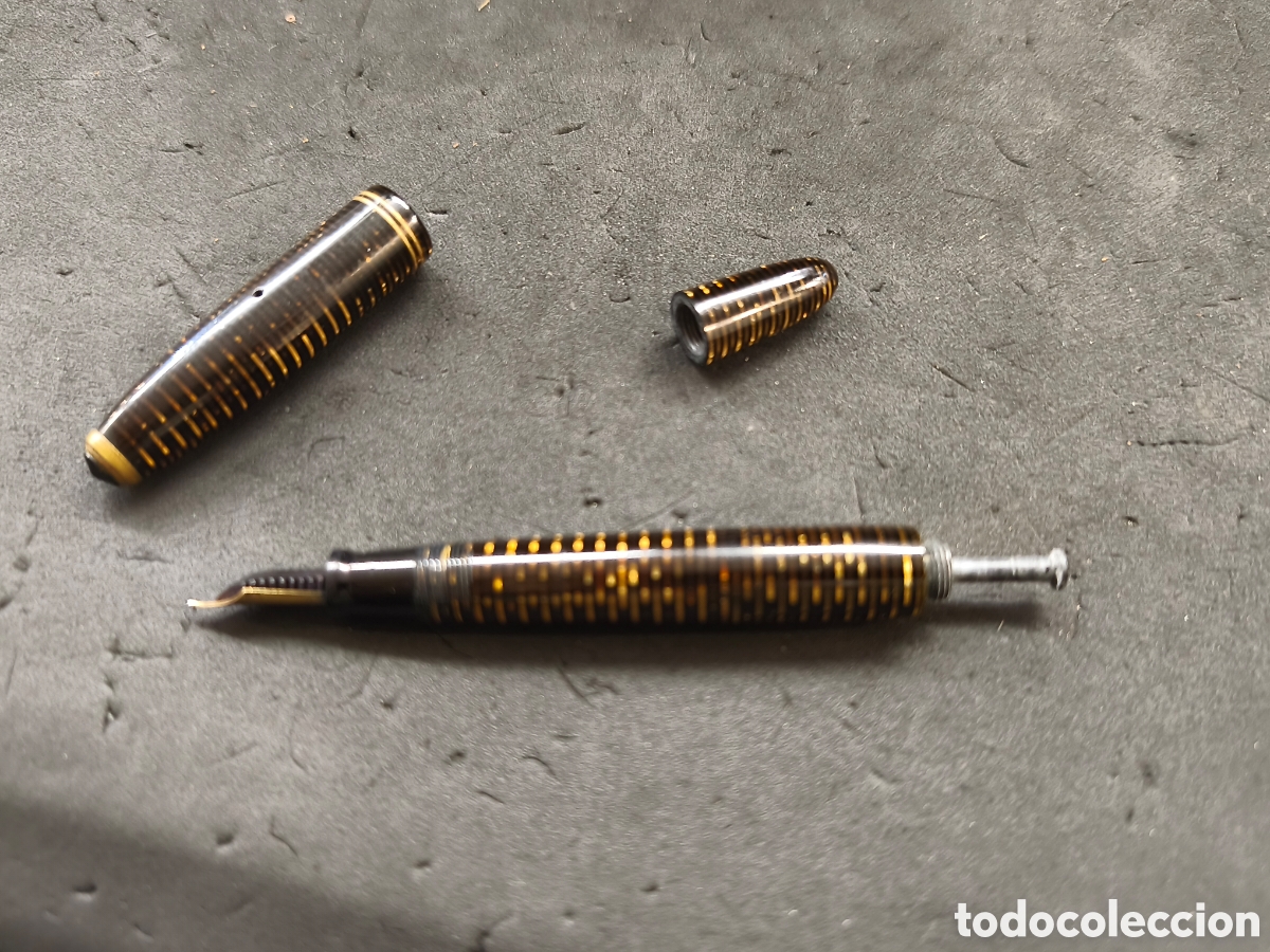 Plumas estilogr&aacute;ficas antiguas: Pluma Parker Vacumatic, plum&iacute;n oro 14k - Foto 5