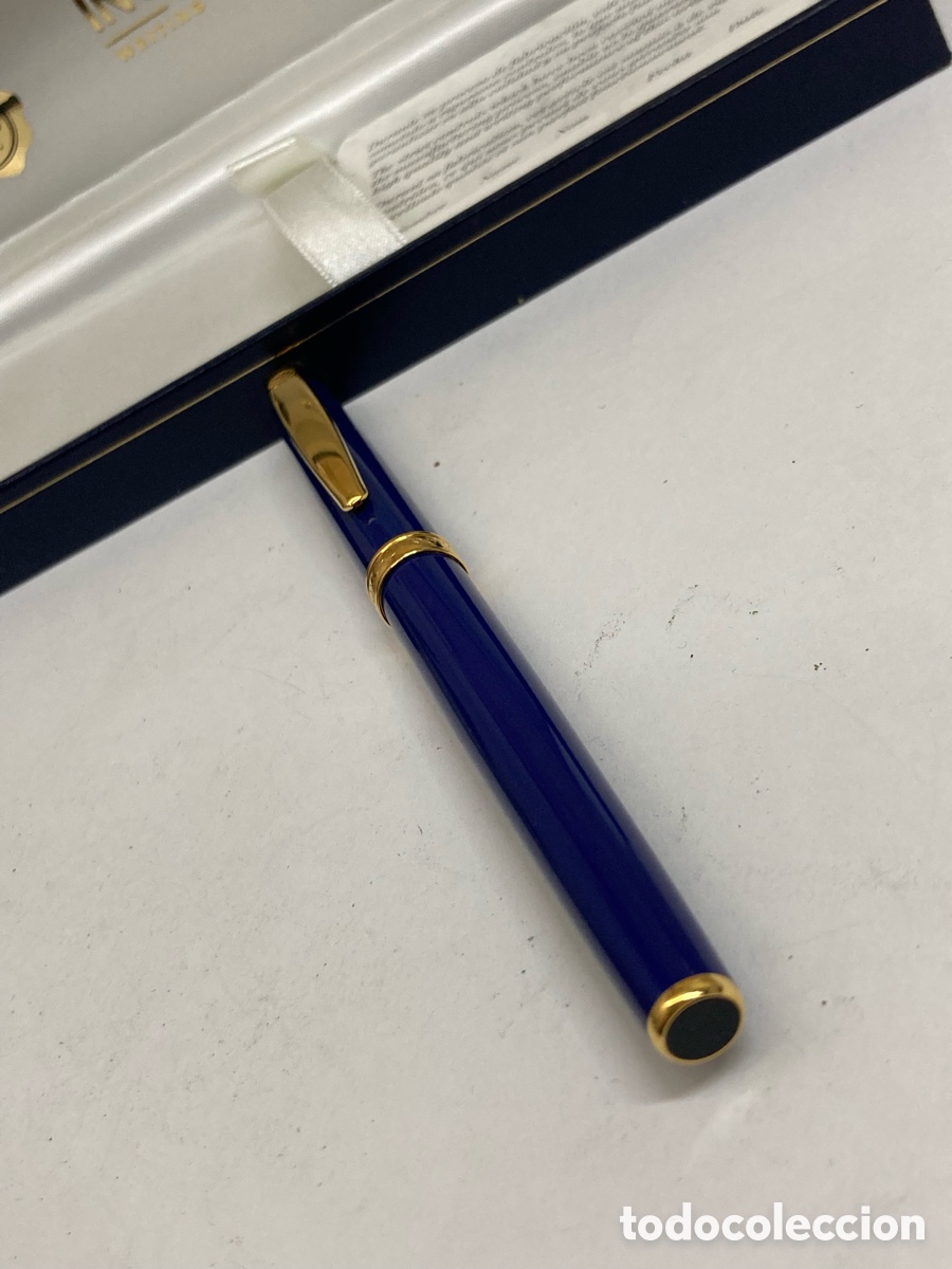 Plumas estilogr&aacute;ficas antiguas: Pluma Inoxcrom cuerpo lacado azul