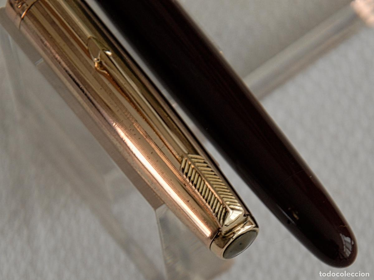 Plumas estilogr&aacute;ficas antiguas: PARKER MODELO RARO - PRESS BUTTOM - Foto 5