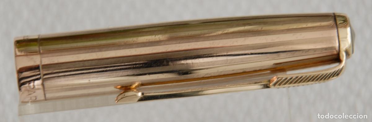 Plumas estilogr&aacute;ficas antiguas: PARKER MODELO RARO - PRESS BUTTOM - Foto 8