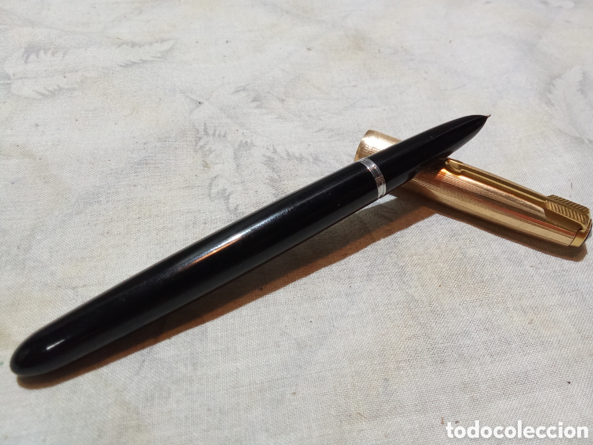 Plumas estilogr&aacute;ficas antiguas: PLUMA PARKER CHAPADA EN ORO 12 K MADE IN USA