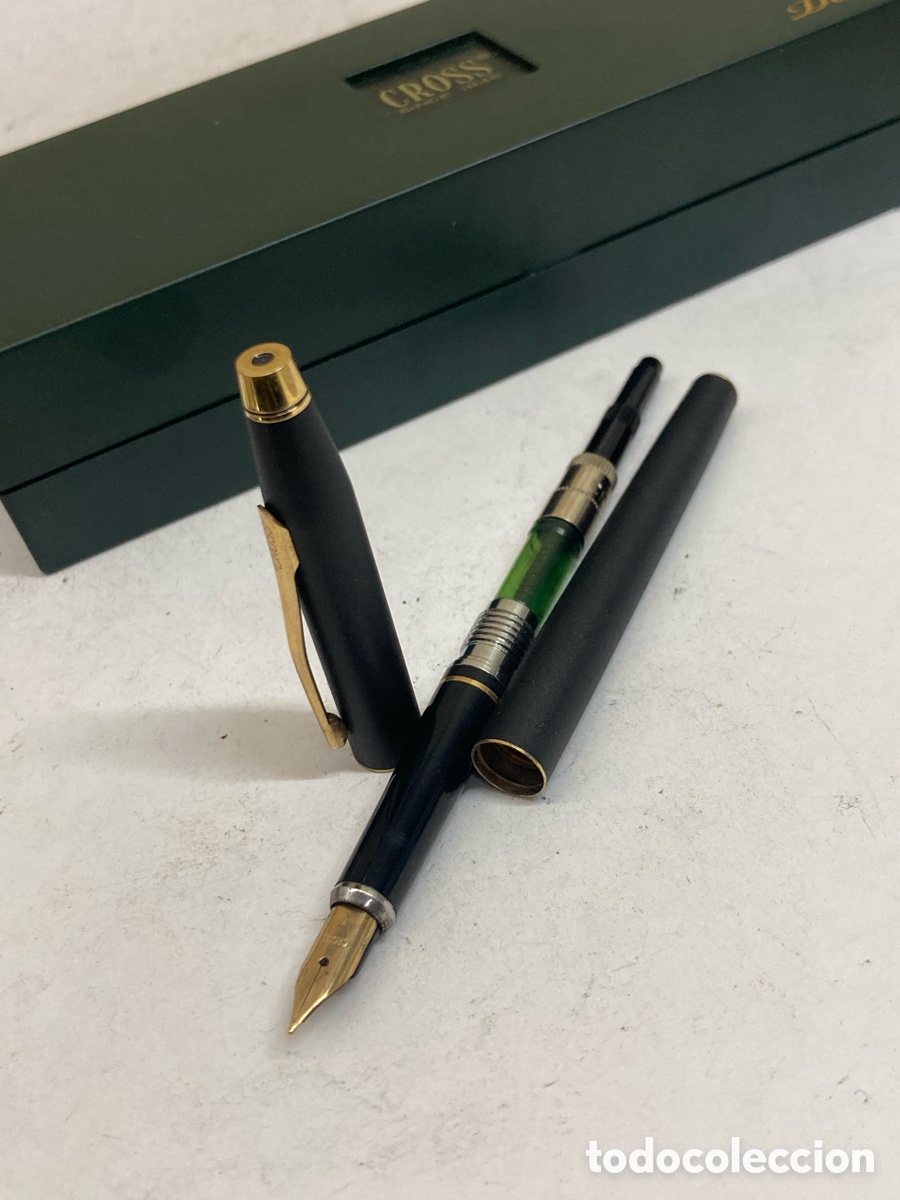 Plumas estilogr&aacute;ficas antiguas: Pluma Cross cuerpo celuloide negro