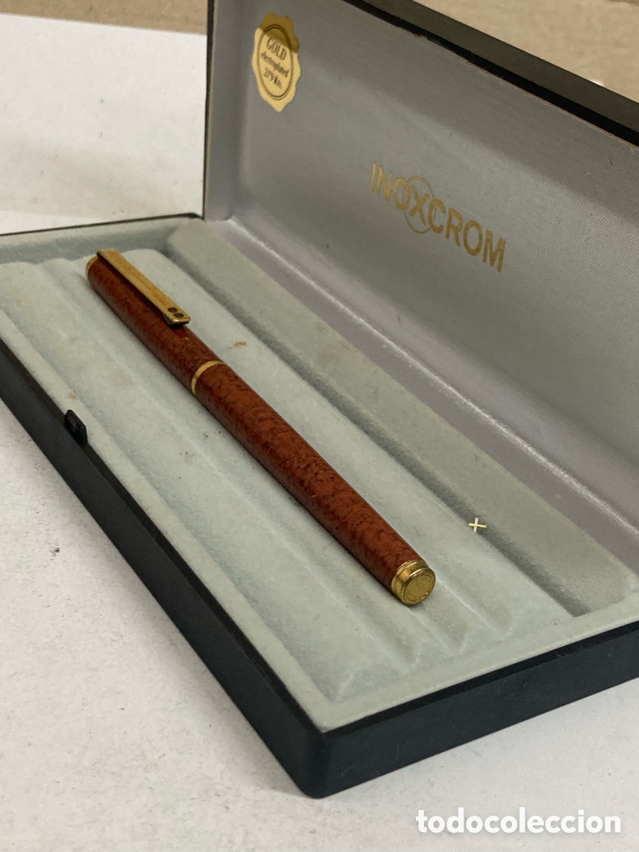 Plumas estilogr&aacute;ficas antiguas: Pluma Inoxcrom cuerpo marmolado