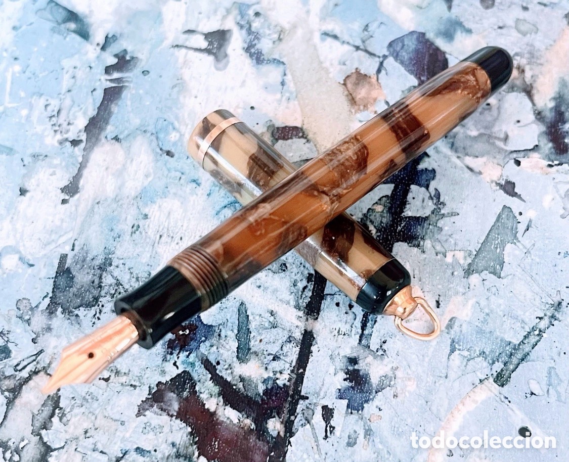 Plumas estilogr&aacute;ficas antiguas: Parker Lucky Curve Ring-Top 1920&rsquo;S USA