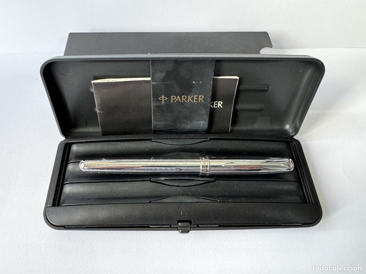 Plumas estilogr&aacute;ficas antiguas: PARKER SONNET ACERO BRILLO CON LABRADO DE PUNTOS, MADE IN FRANCE