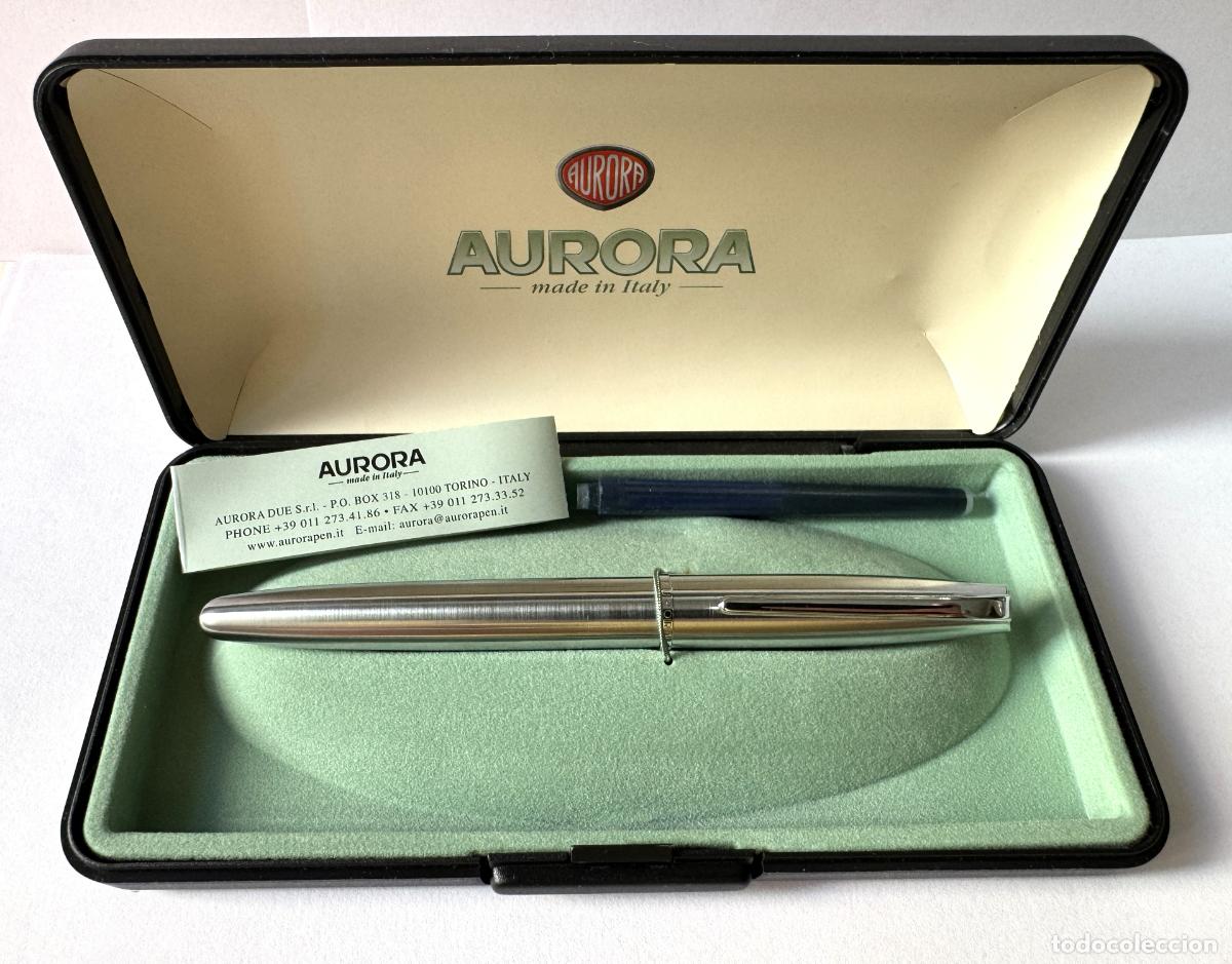 Plumas estilogr&aacute;ficas antiguas: AURORA ESTILOGRAFICA NUEVA, ACERO MATE, MADE IN ITALY