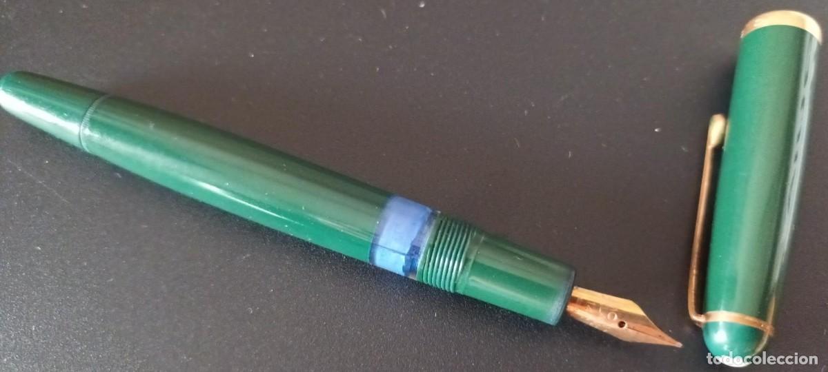 Plumas estilogr&aacute;ficas antiguas: PLUMA MONTBLANC 342 EN COLOR VERDE (1957) CON PLUMIN DE ORO