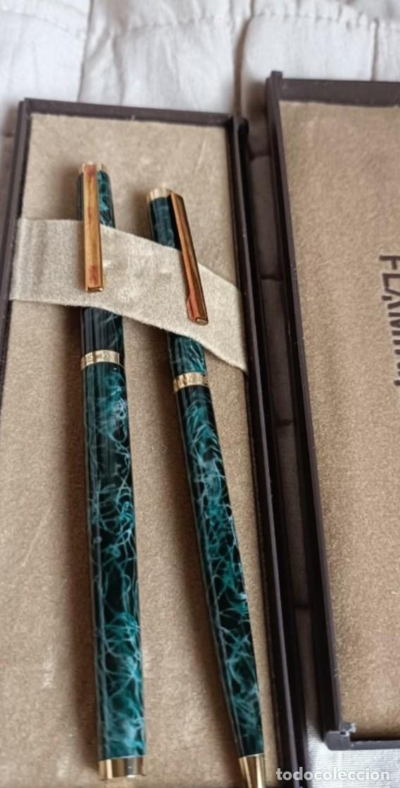 Old Fountain Pens: Juego pluma y bol&iacute;grafo flaminaire