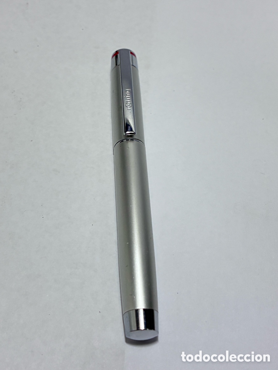 Plumas estilogr&aacute;ficas antiguas: Pluma Rotring Esprit plateada como nueva