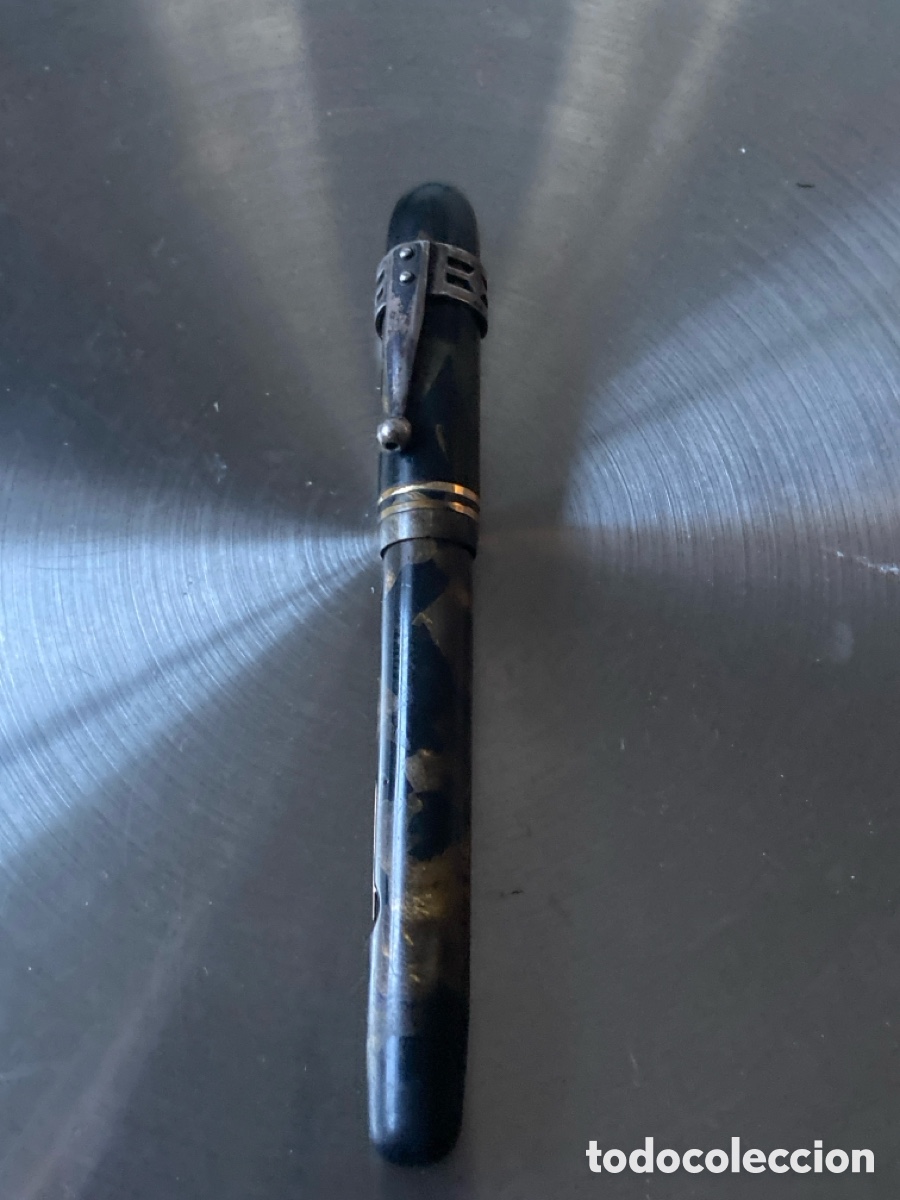 Plumas estilogr&aacute;ficas antiguas: Pluma Ideal con Plumin de oro Warranted 14 cts