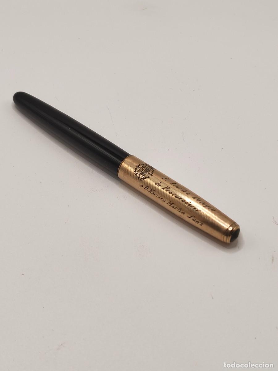 Plumas estilogr&aacute;ficas antiguas: PARKER 51 - ORO 14K GOLD FILLED - ILUSTRE COLEGIO DE PROCURADORES