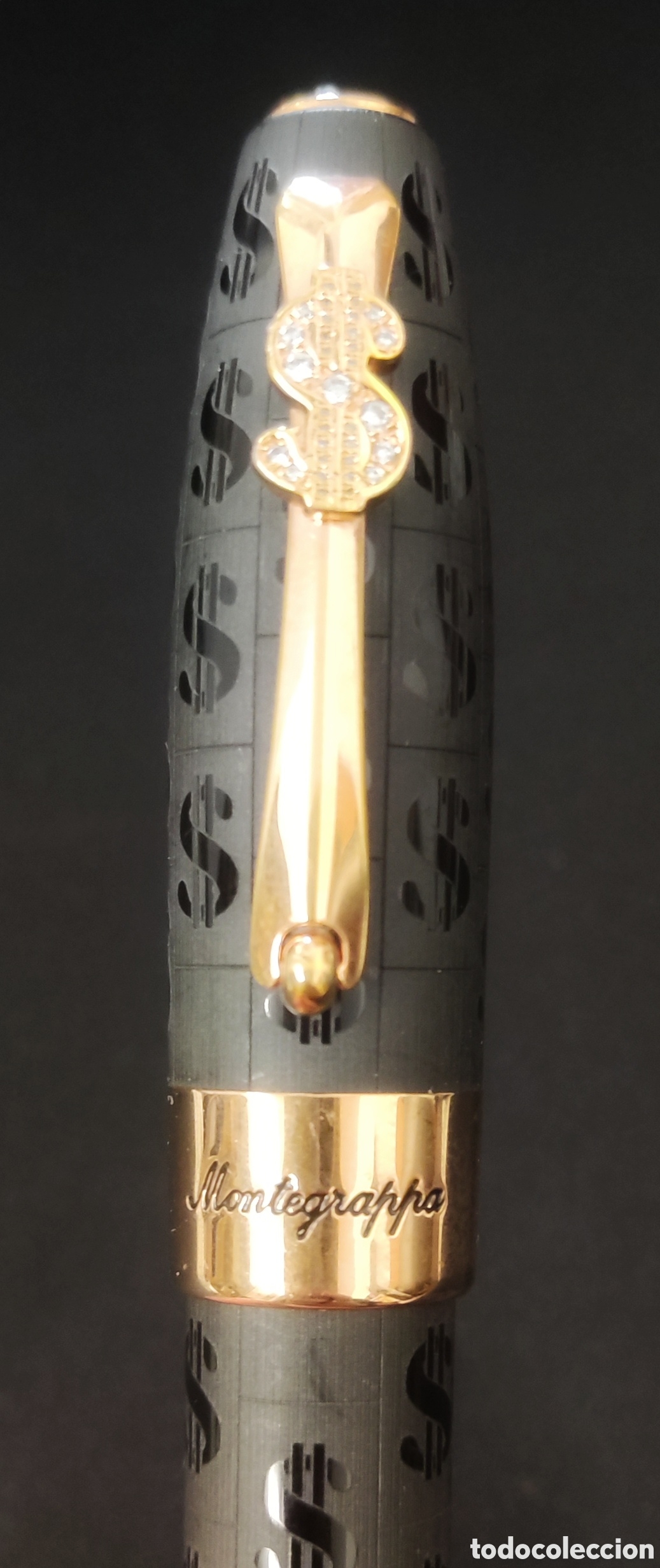 Plumas estilogr&aacute;ficas antiguas: Pluma. Estilogr&aacute;fica. Montegrappa. Fortuna Edition Cash Black. Original.