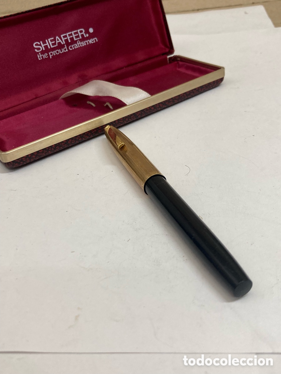 Plumas estilogr&aacute;ficas antiguas: Pluma Sheaffer cuerpo celuloide plumin 14k /PLUMA26 - Foto 2