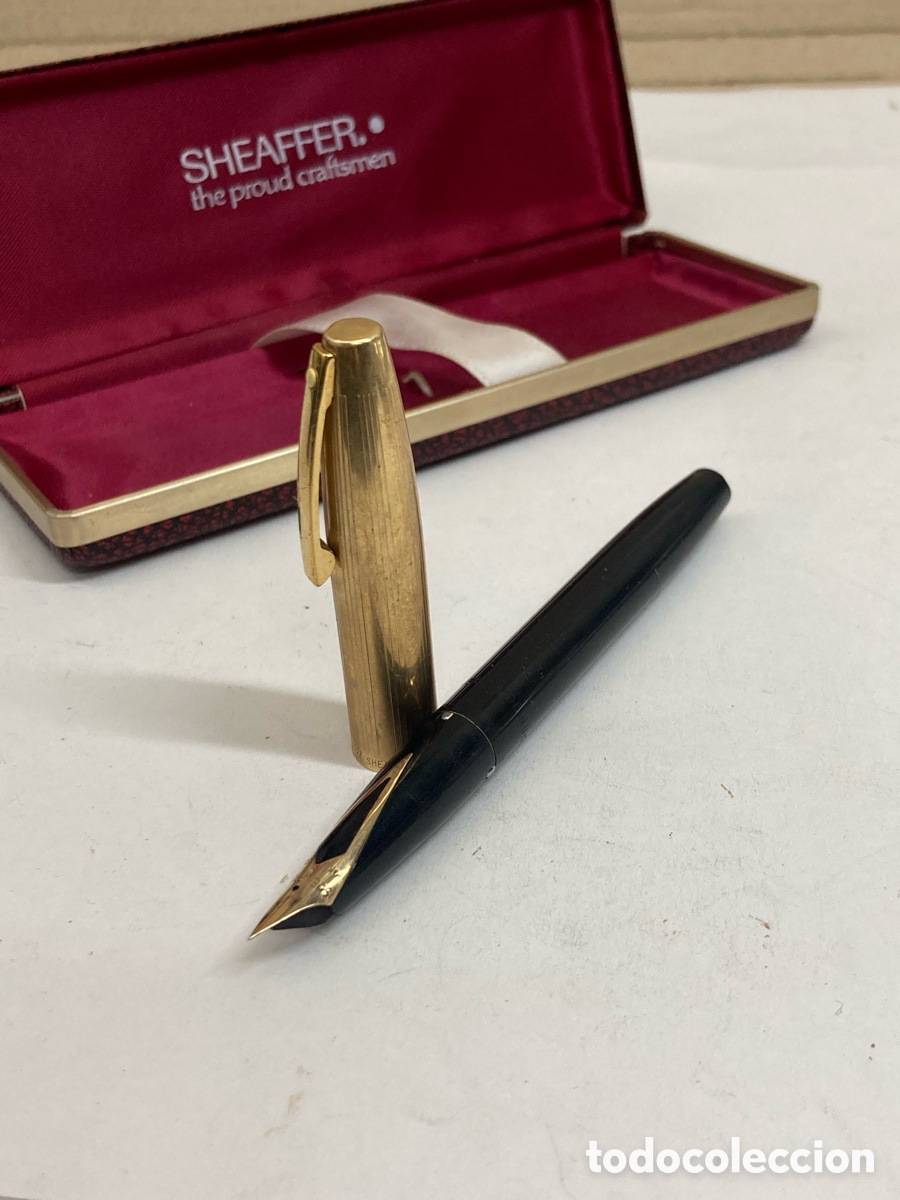 Plumas estilogr&aacute;ficas antiguas: Pluma Sheaffer cuerpo celuloide plumin 14k /PLUMA26 - Foto 3