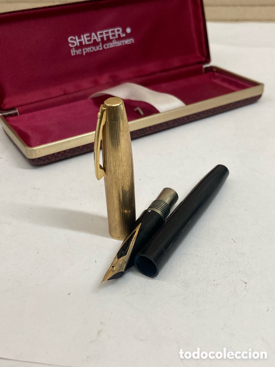 Plumas estilogr&aacute;ficas antiguas: Pluma Sheaffer cuerpo celuloide plumin 14k /PLUMA26 - Foto 4
