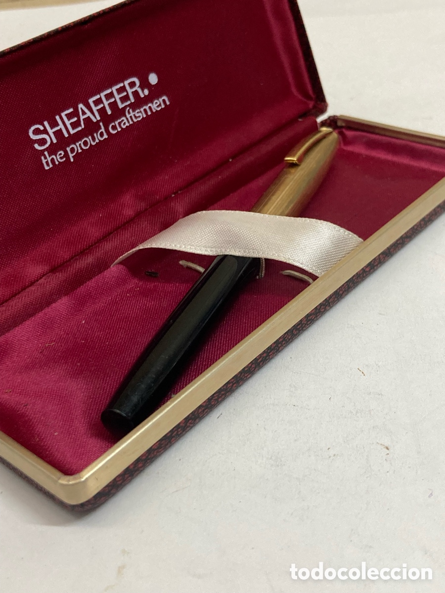 Plumas estilogr&aacute;ficas antiguas: Pluma Sheaffer cuerpo celuloide plumin 14k /PLUMA26 - Foto 1