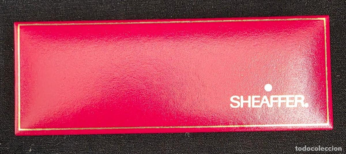 Plumas estilogr&aacute;ficas antiguas: Pluma estilogr&aacute;fica Sheaffer acero inoxidable con estuche original vintage