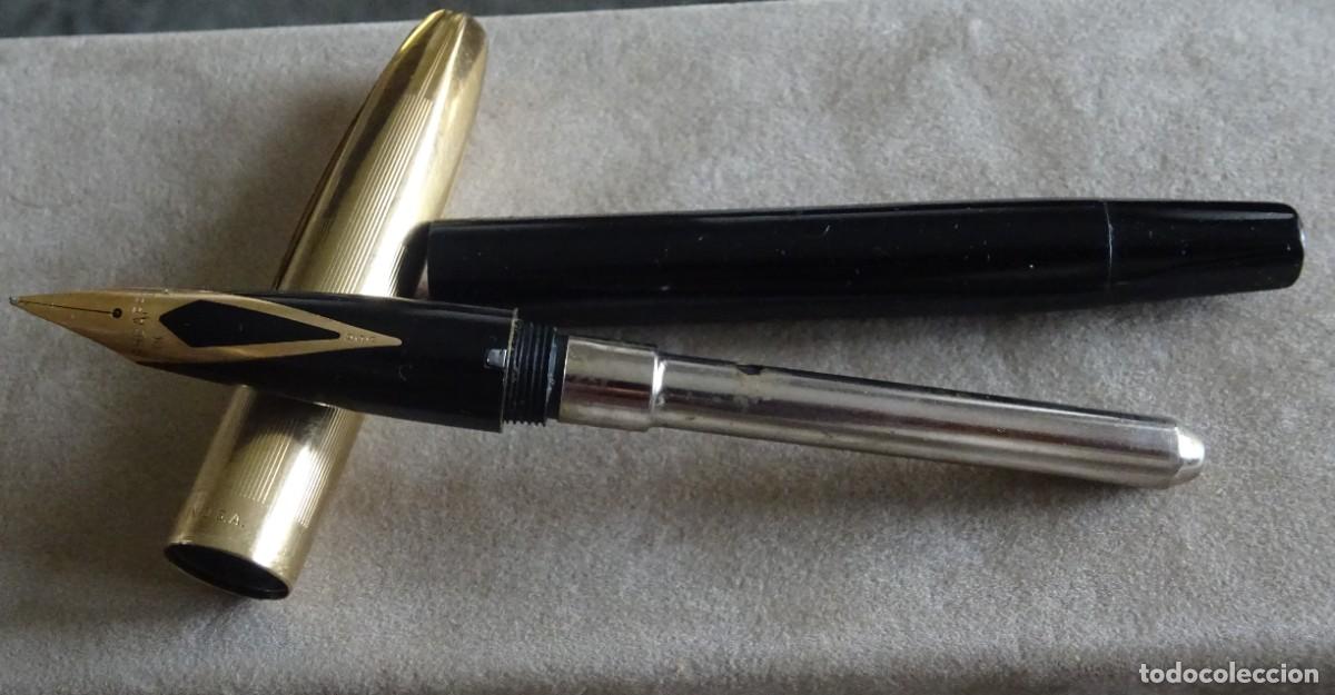 Plumas estilogr&aacute;ficas antiguas: ANTIGUA PLUMA SHEAFFER MADE IN USA CON PLUM&Iacute;N DE ORO 14K