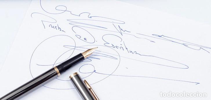 Plumas estilogr&aacute;ficas antiguas: Pluma Estilogr&aacute;fica WATERMAN H&Eacute;MISPH&Egrave;RE - Acabado Acero y Oro - Estuche Original