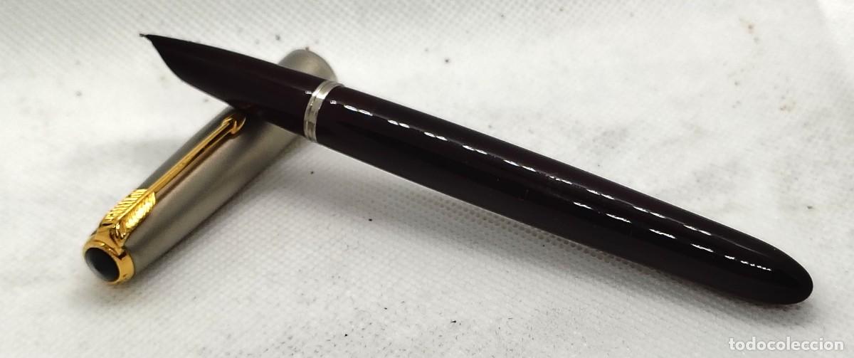 Plumas estilogr&aacute;ficas antiguas: PARKER - PLUMA MODELO 51 - INDUSTRIA ARGENTINA - PLATA, NEGRO Y DORADO - SIN USO-SALDO DE TIENDA