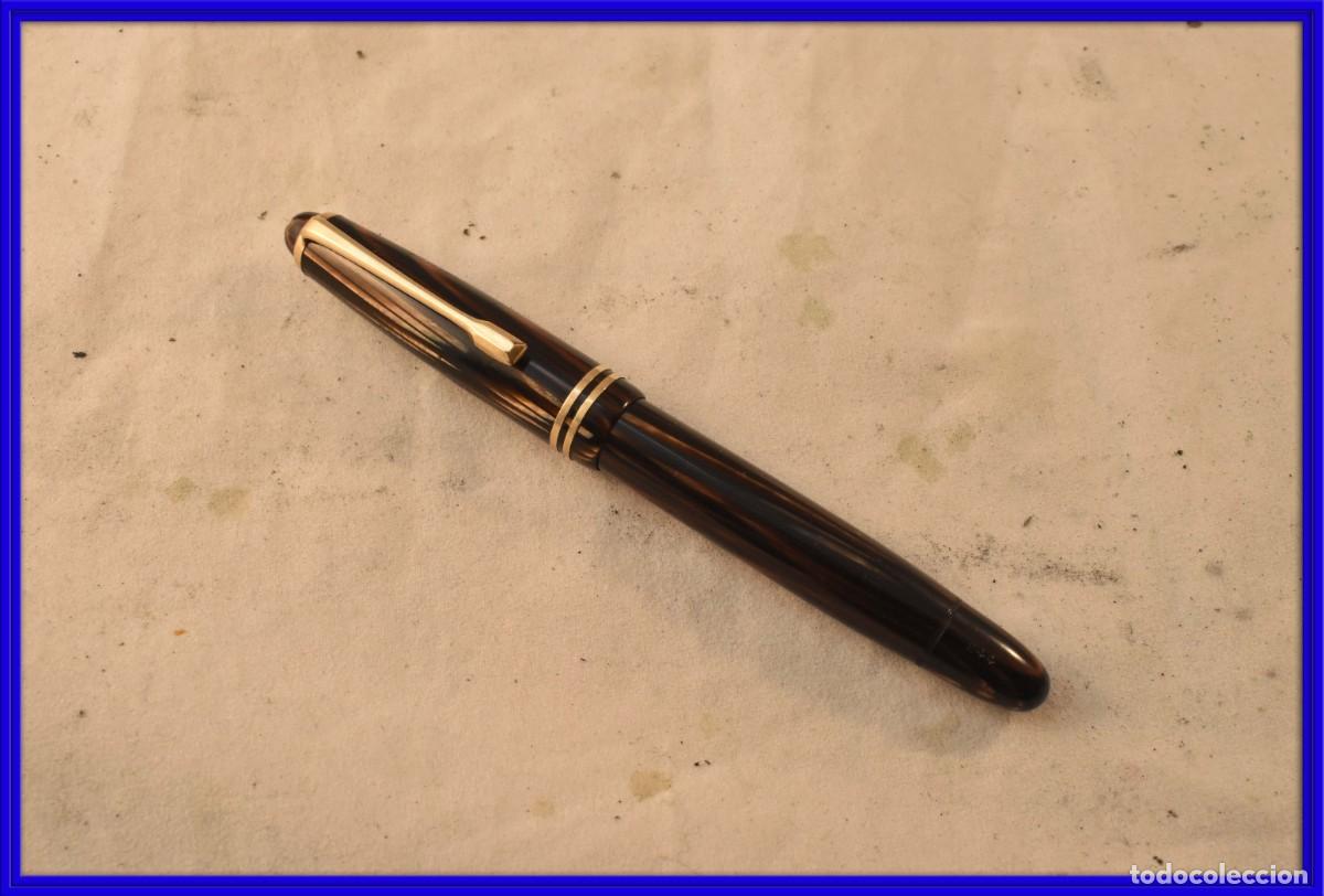 Plumas estilogr&aacute;ficas antiguas: Pluma Montblanc con plumin de 14 kt