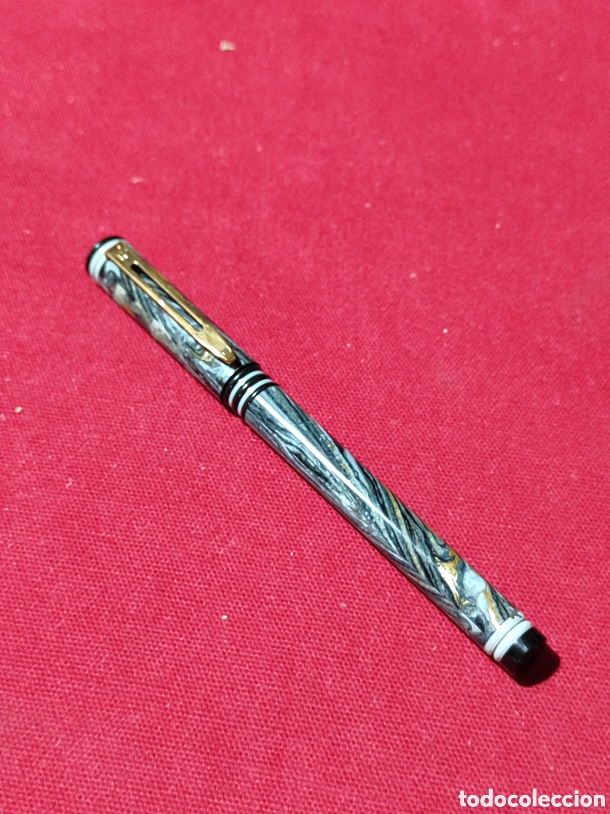 Plumas estilogr&aacute;ficas antiguas: Original pluma Waterman cuerpo s&iacute;mil m&aacute;rmol Made in France