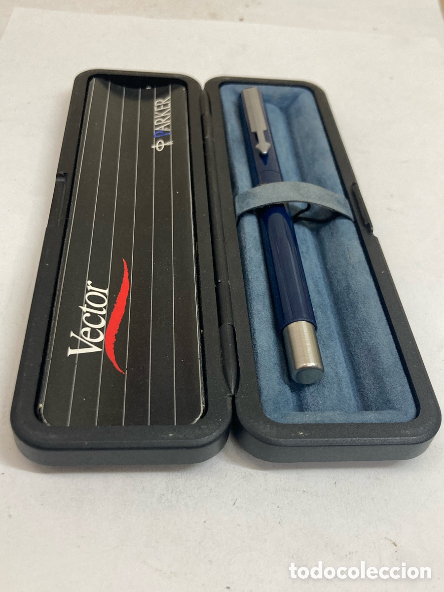 Plumas estilogr&aacute;ficas antiguas: Pluma Parker cuerpo celuloide azul