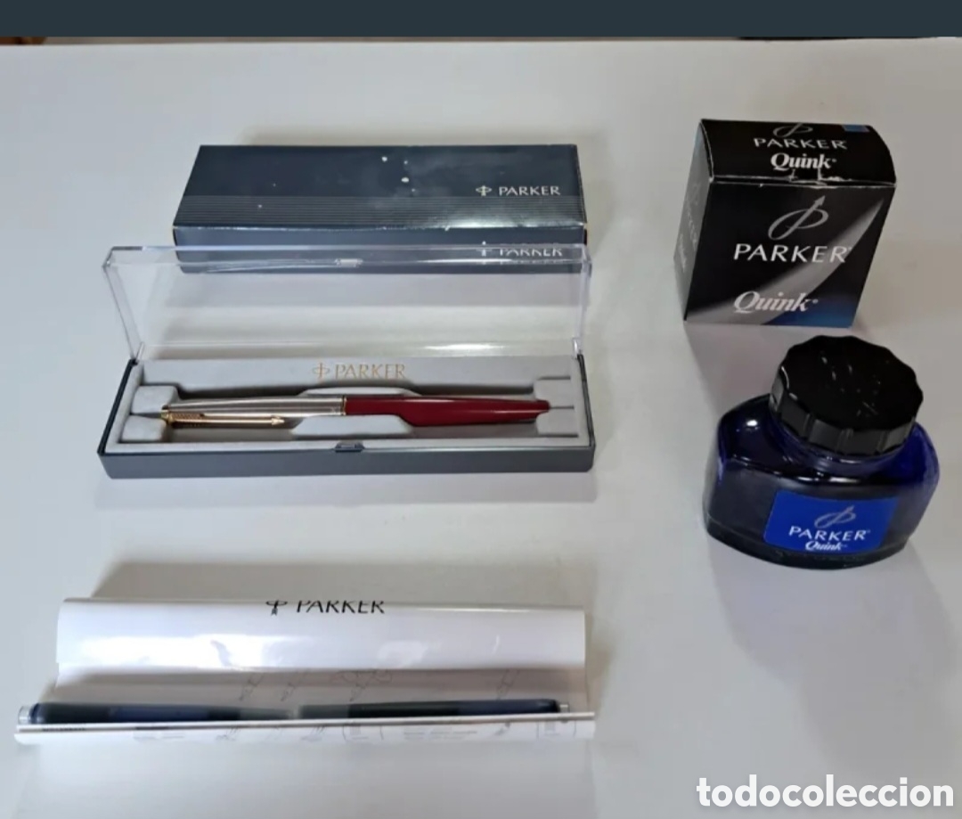 Plumas estilogr&aacute;ficas antiguas: Pluma estilogr&aacute;fica Parker nueva m&aacute;s tinta