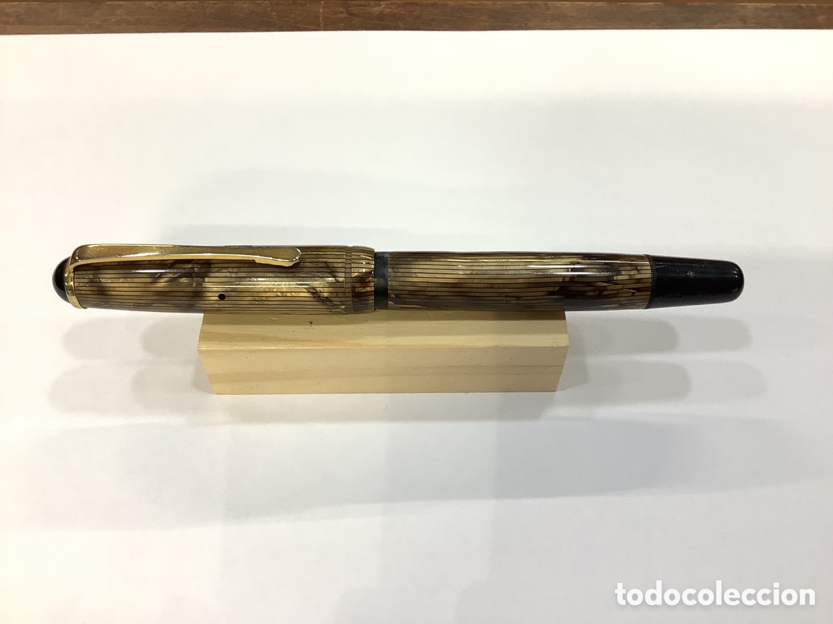 Plumas estilogr&aacute;ficas antiguas: PLUMA ESTILOGR&Aacute;FICA MONTBLANC 42 FABRICADA EN ESPA&Ntilde;A MARR&Oacute;N JASPEADA