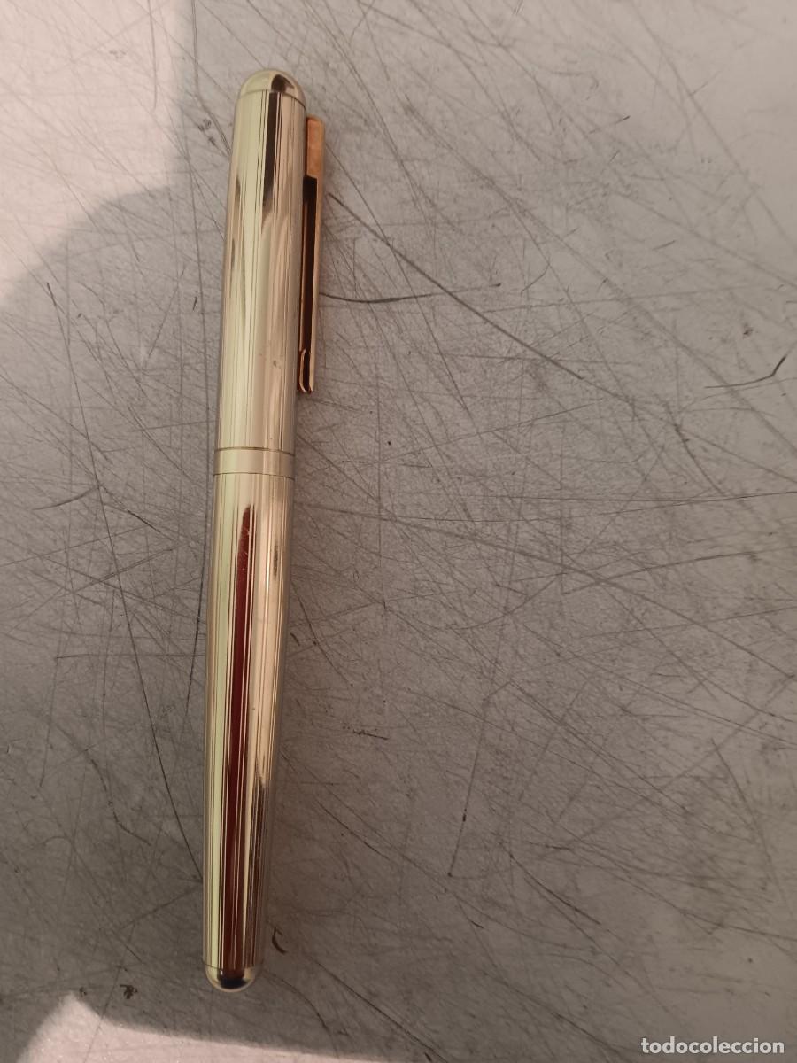 Plumas estilogr&aacute;ficas antiguas: Pluma nueva yasuo dorada rayada oro iridium point B