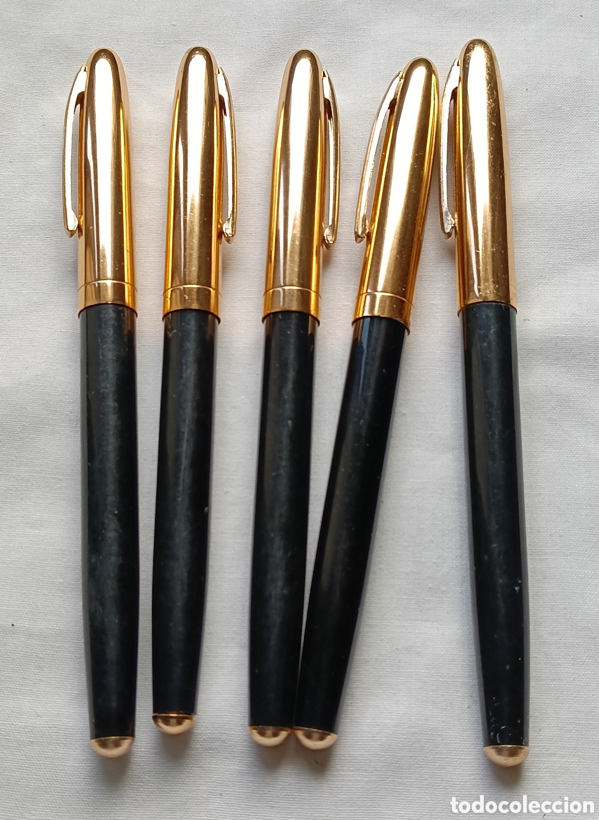 Plumas estilogr&aacute;ficas antiguas: Lote de 5 plumas estilograficas Golden Star