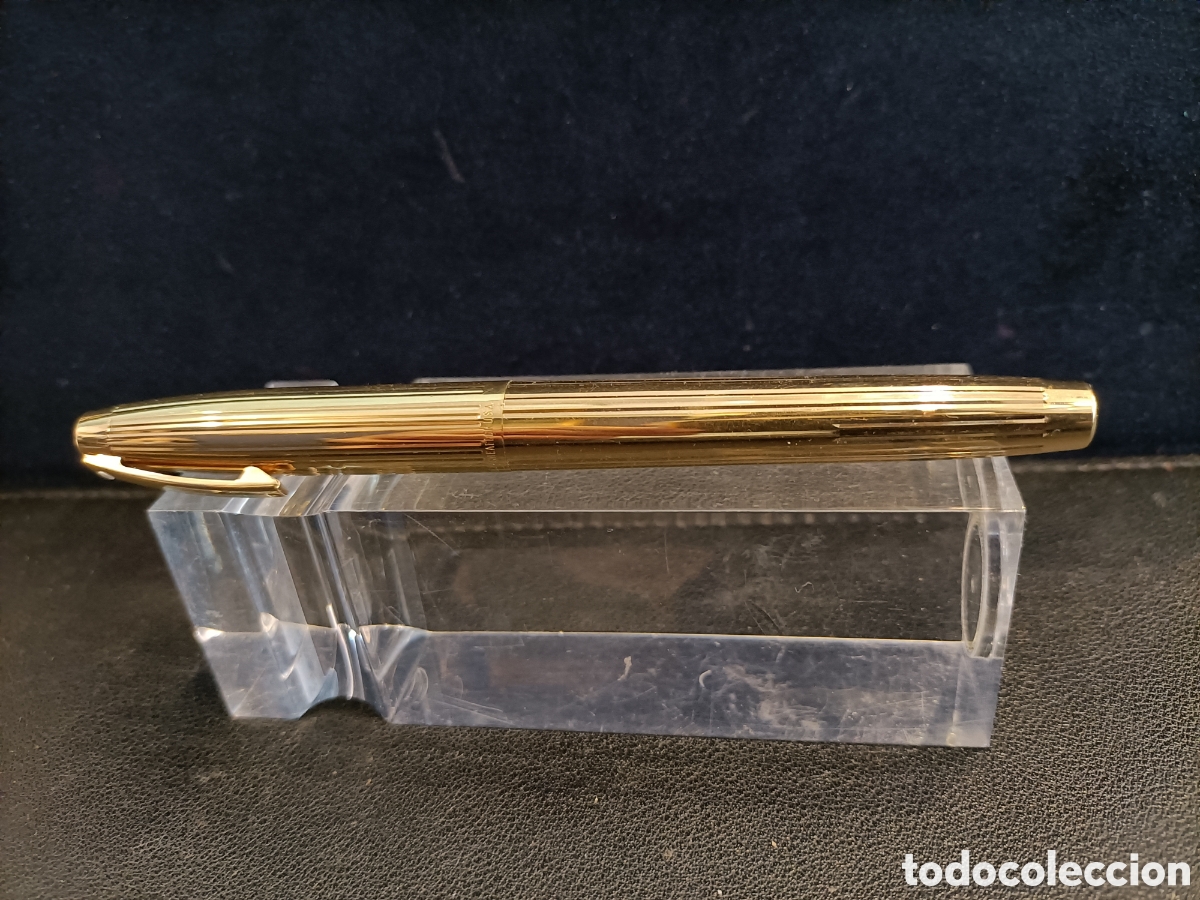 Plumas estilogr&aacute;ficas antiguas: Pluma estilogr&aacute;fica Sheaffer, modelo 585 gold plate.
