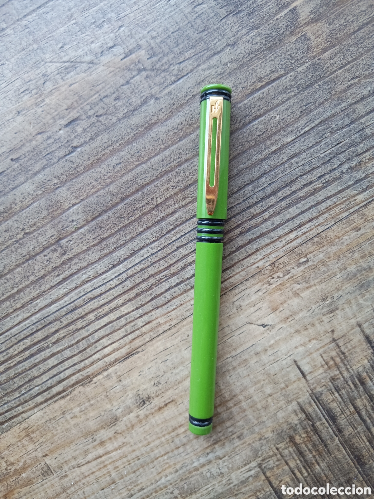 Plumas de tinta permanente antigas: PLUMA ESTILOGR&Aacute;FICA WATERMAN FORUM - VERDE, NEGRO Y DORADO - ESTILO VINTAGE