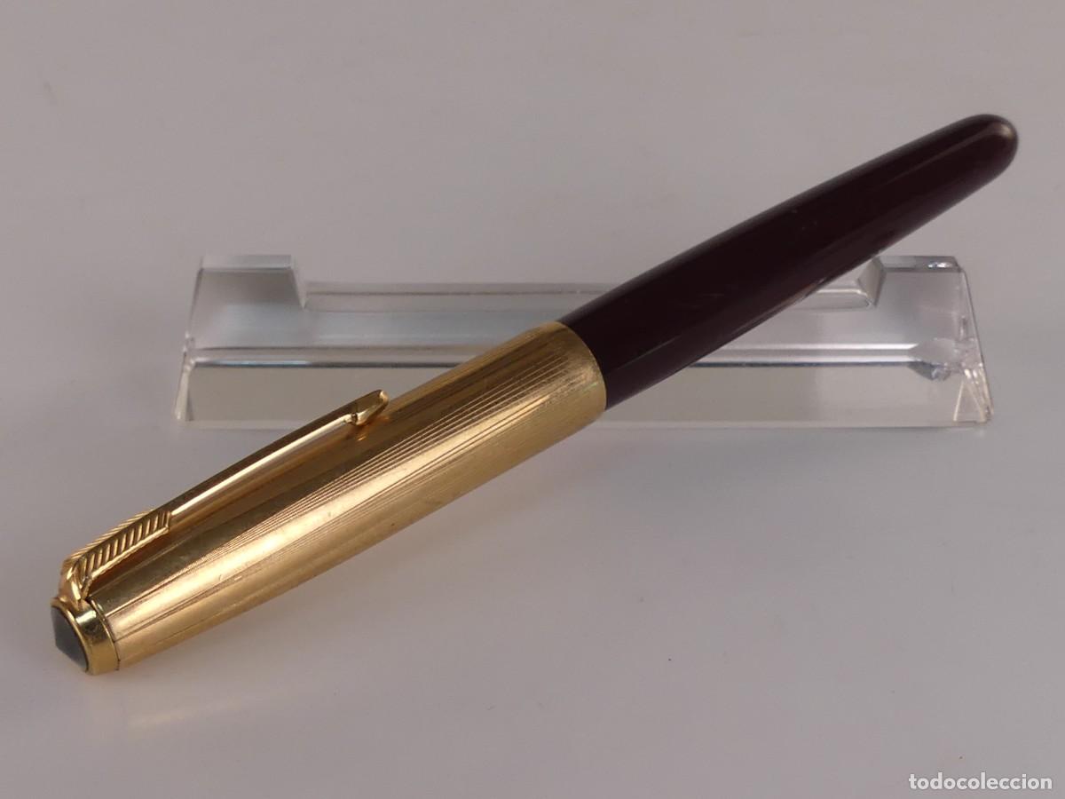 Plumas de tinta permanente antigas: Vintage Pluma Marca Parker 51 USA CHAPADO DE ORO 12K Excelente Objeto de Colecci&oacute;n