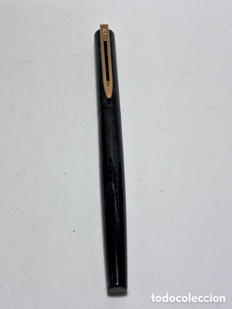 Plumas estilogr&aacute;ficas antiguas: Pluma Waterman lacado azul marmolada