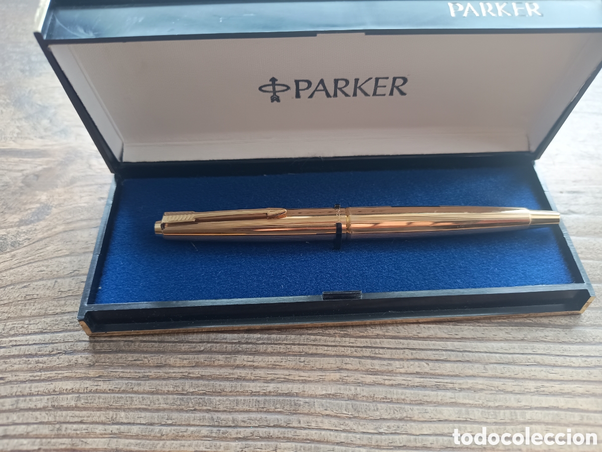 Plumas de tinta permanente antigas: PLUMA ESTILOGR&Aacute;FICA PARKER ROLLED GOLD MADE IN ENGLAND EN ESTUCHE
