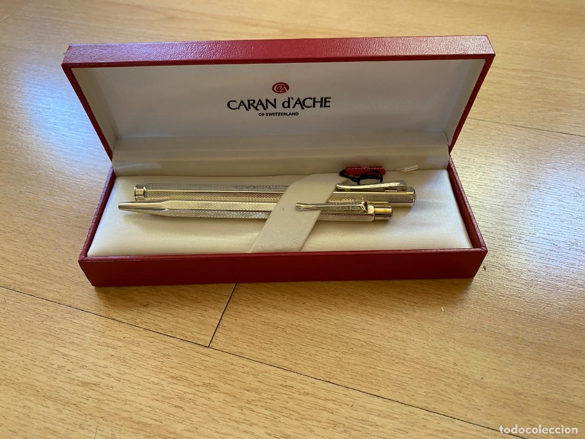Penne stilografiche antiche: Estuche pluma estilogr&aacute;fica y boligrafo, modelo ecridor retro chevron, Caran d'Ache